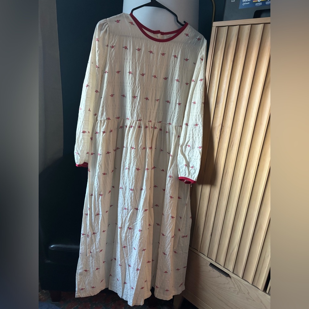 OLIVE Embroidered Red Dress